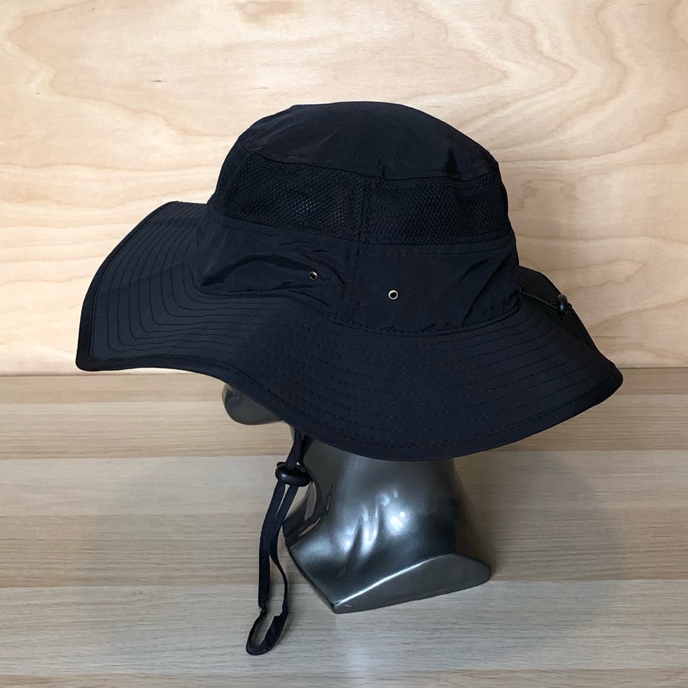 Outfly Black Bucket Hat Wide Brim Summer Unisex Adults One Size.